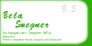 bela smegner business card